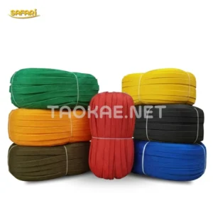 ม้วนเชือกถักแบน 7 สี