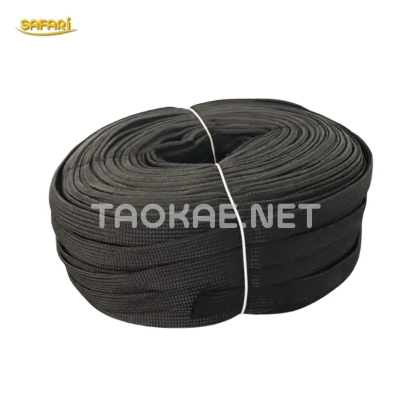 เชือกถักแบน-สีดำ