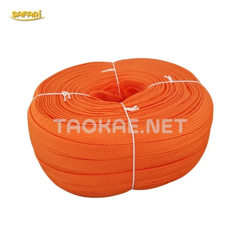 เชือกถักแบน-สีส้ม