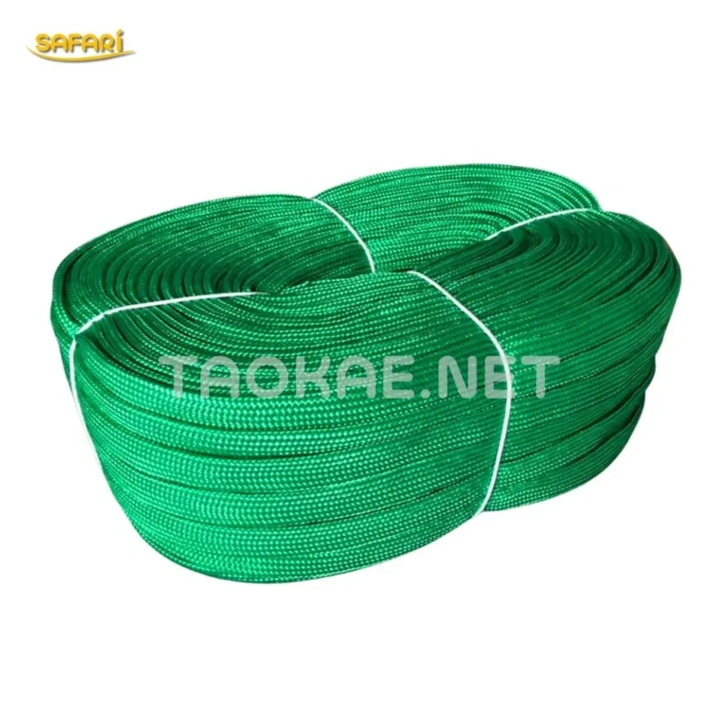 เชือกถักแบน-สีเขียว