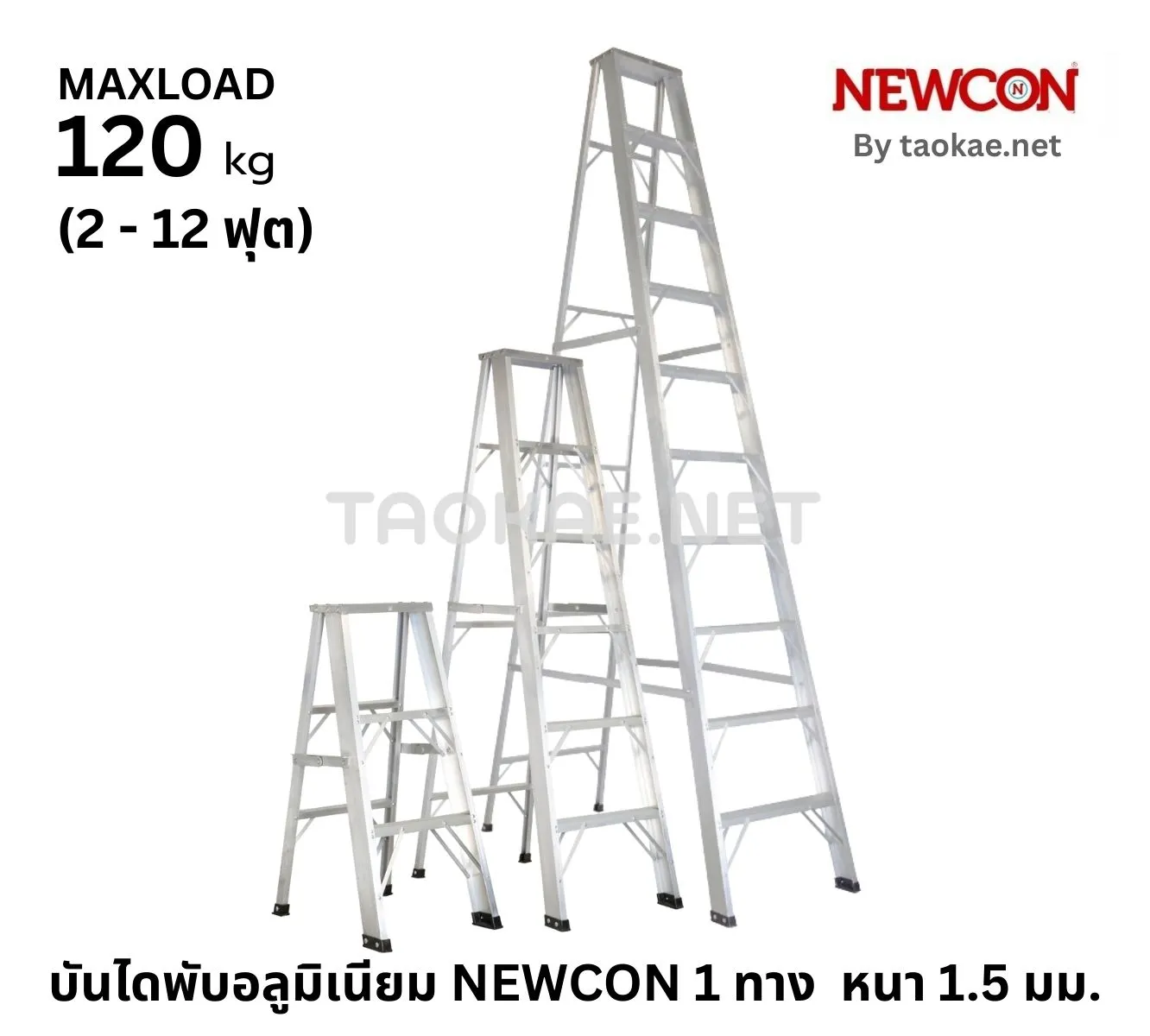 บันไดพับอลูมิเนียม NEWCON 1 ทาง หนา 1.5 มม.