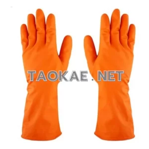 ถุงมือยาง ส้ม1