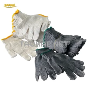 ถุงมือผ้าทอ สีขาว สีเทา