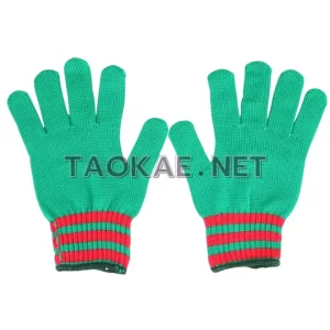 ถุงมือผ้าไนล่อน ลายริ้วข้อมือ-1