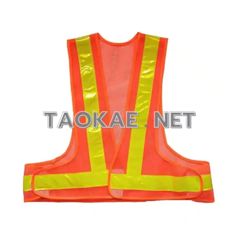 เสื้อสะท้อนแสง คอวี สีส้ม