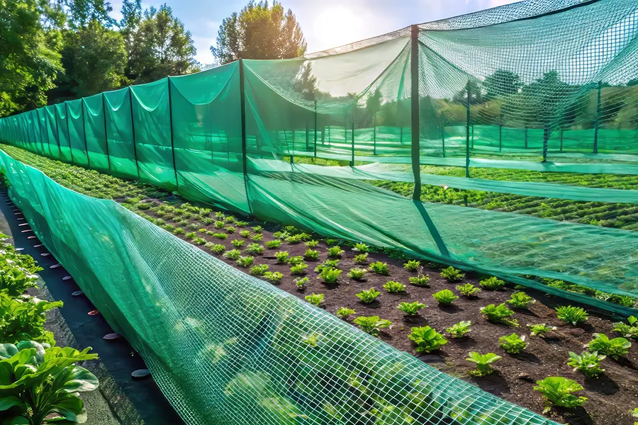 green shade fabric mesh