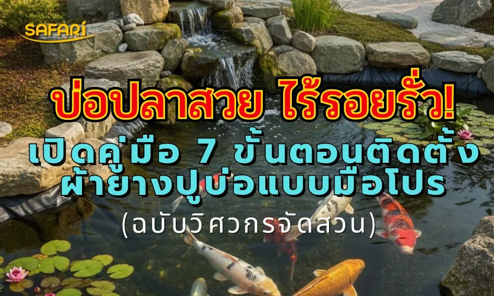 ปูพลาสติกบ่อปลาคาร์ฟ