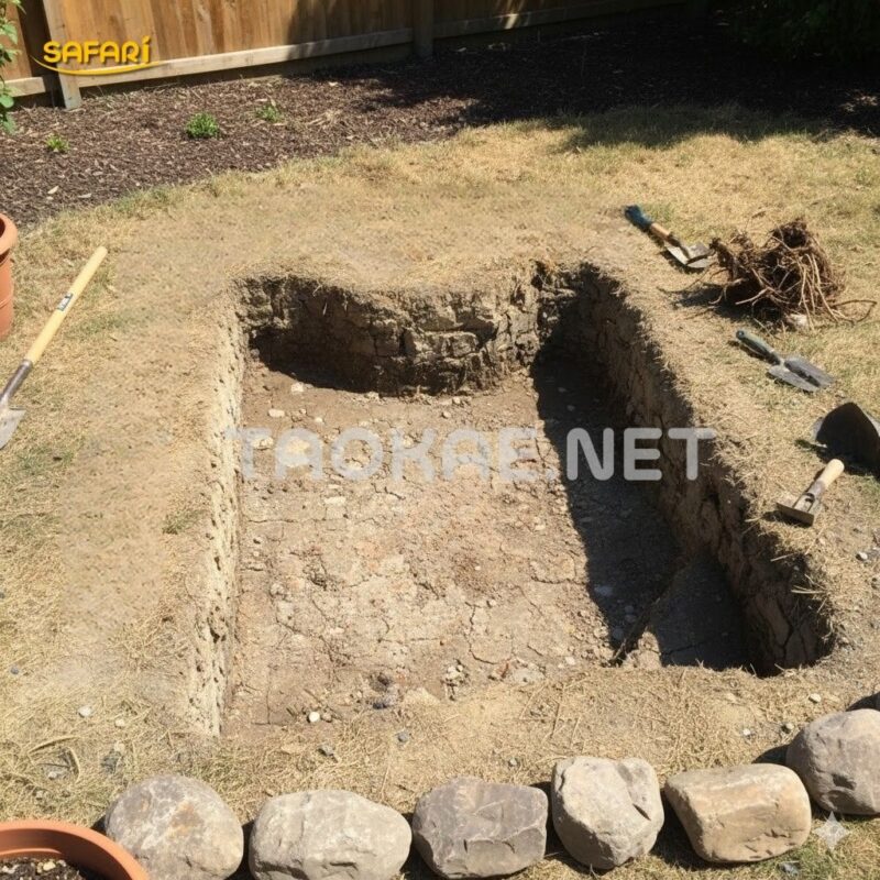 ขุดบ่อและแต่งสโลป