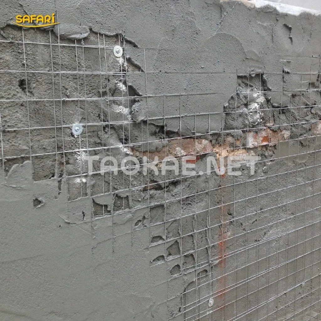 ตาข่ายลวดเหล็กเสริมผนังปูน ช่วยยึดเกาะ ลดรอยแตกร้าว