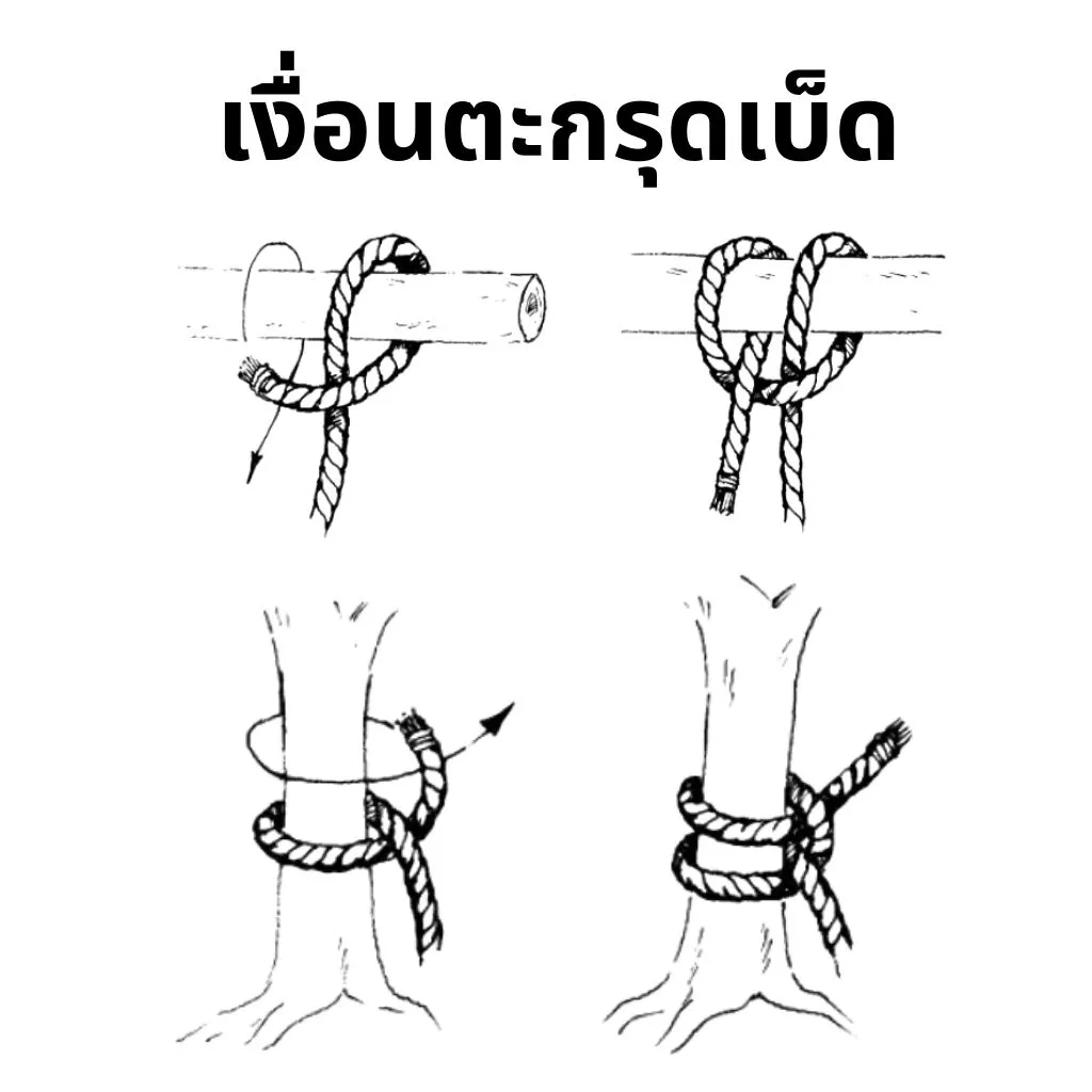 วิธีมัดเชือกไนล่อน - เงื่อนตะกรุดเบ็ด