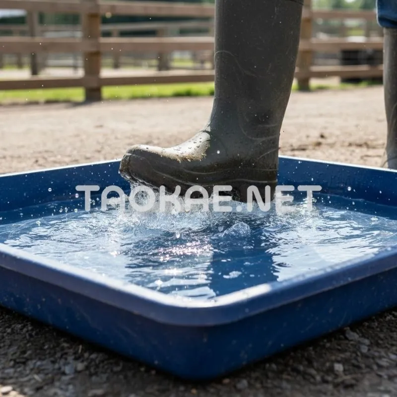 ปูนขาว - ทางเข้า–ออกฟาร์ม (Foot Bath)