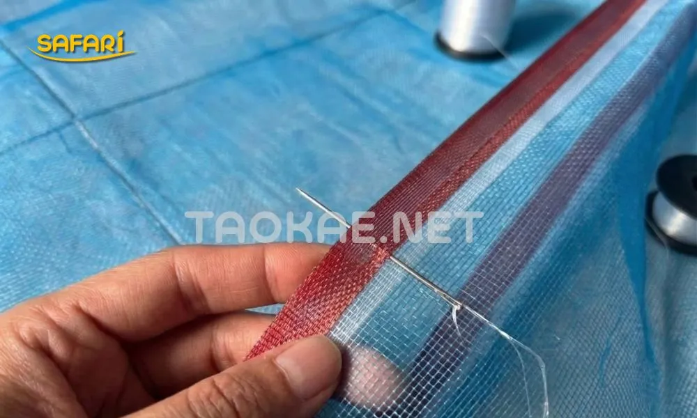 ต่อมุ้งฟ้า เป็นผ้าลานตากข้าว