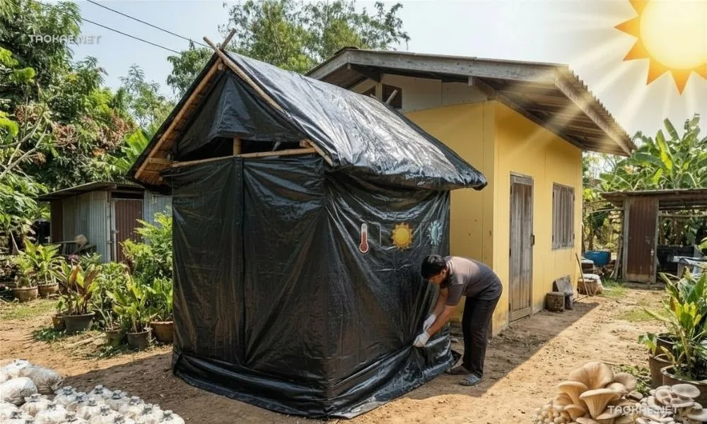 พลาสติกคลุมเห็ด - พลาสติกคลุมเห็ดสีดำ