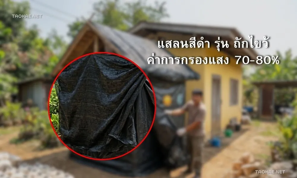 พลาสติกคลุมเห็ด - ใช้แสลนสีดำ