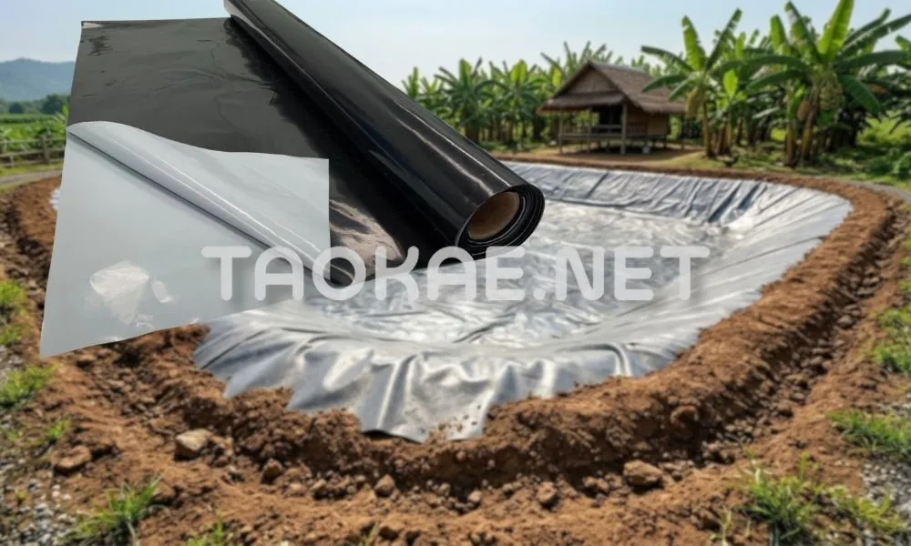 พลาสติกปูบ่อ3 สี-สีดำเงิน