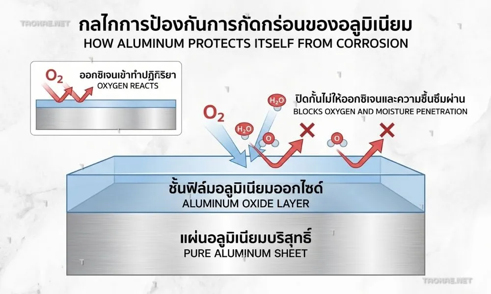 กลไกการป้องกันการกัดกร่อนของอลูมิเนียม