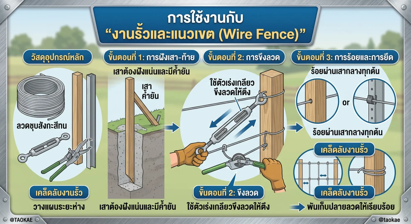ลวดชุบขาว งานรั้วและแนวเขต